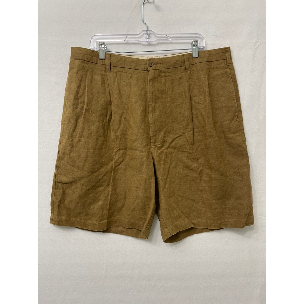 Vintage Banana Republic Mens Shorts Pure Linen Safari size 38 Pleated Outdoor